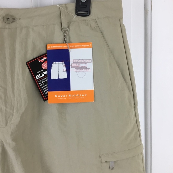 Royal Robbins NWT Taupe Khaki Go Everywhere Shorts - Picture 2 of 6